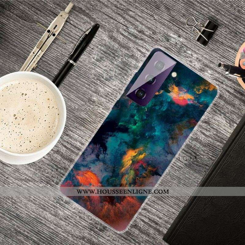 Coque Samsung Galaxy S21 5G Nuages Colorés