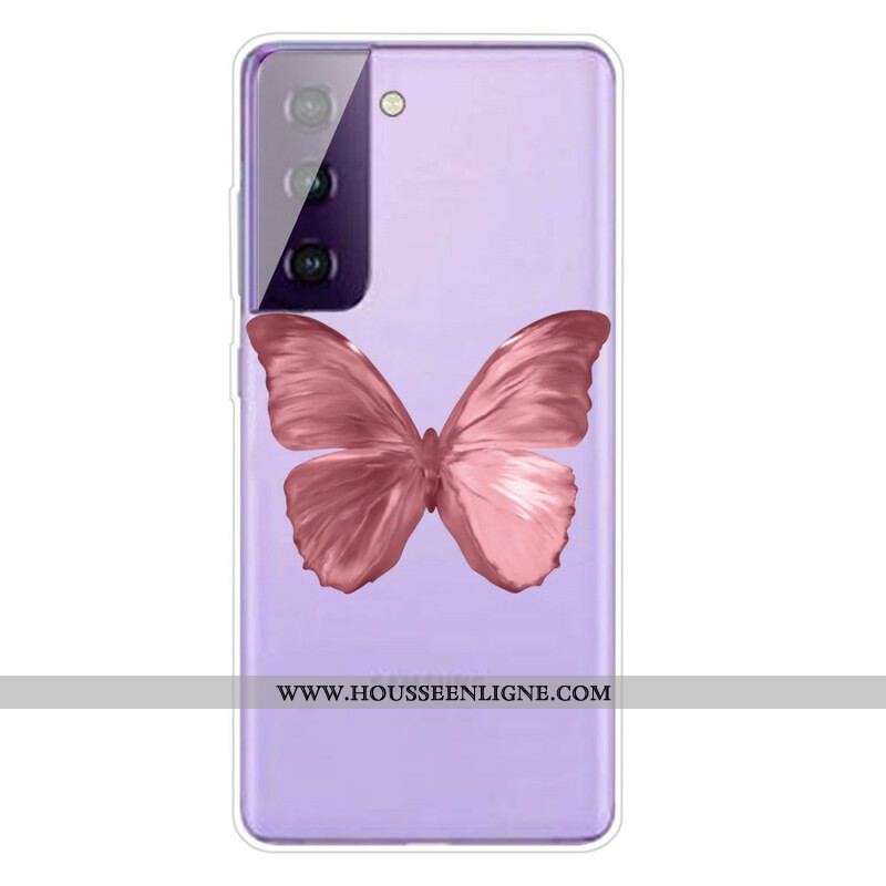 Coque Samsung Galaxy S21 5G Papillons Sauvages