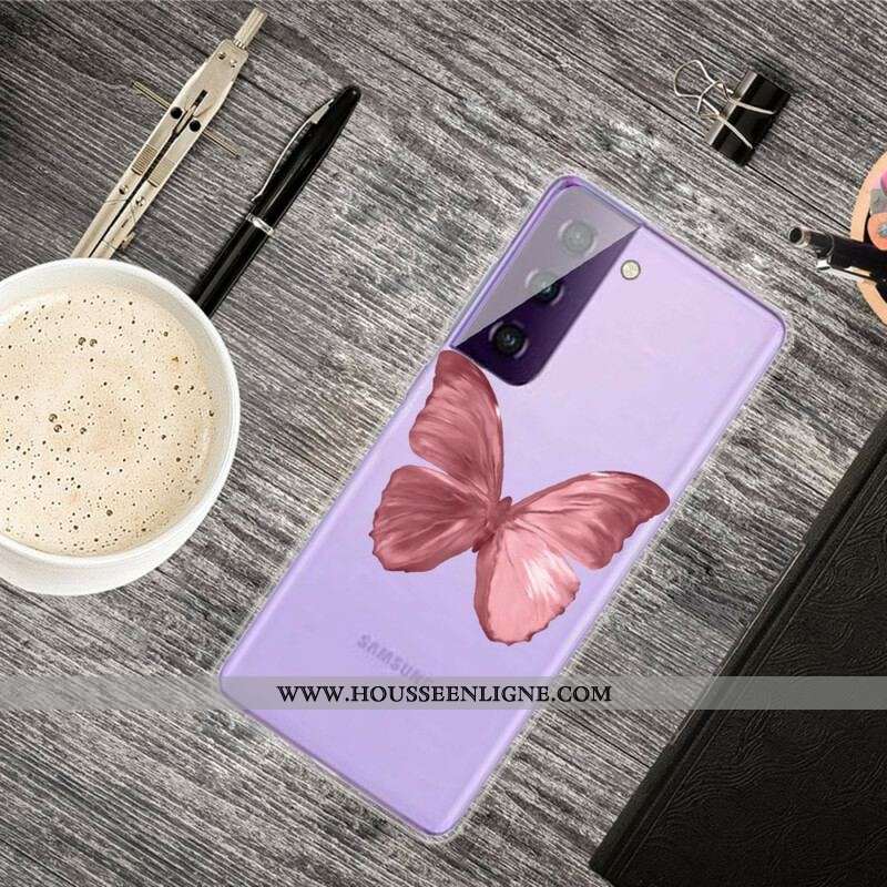 Coque Samsung Galaxy S21 5G Papillons Sauvages