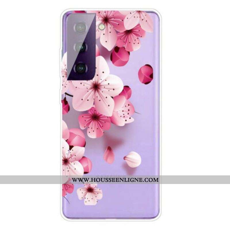 Coque Samsung Galaxy S21 5G Petites Fleurs Roses