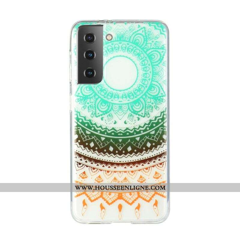 Coque Samsung Galaxy S21 5G Transparente Fleur Mandala