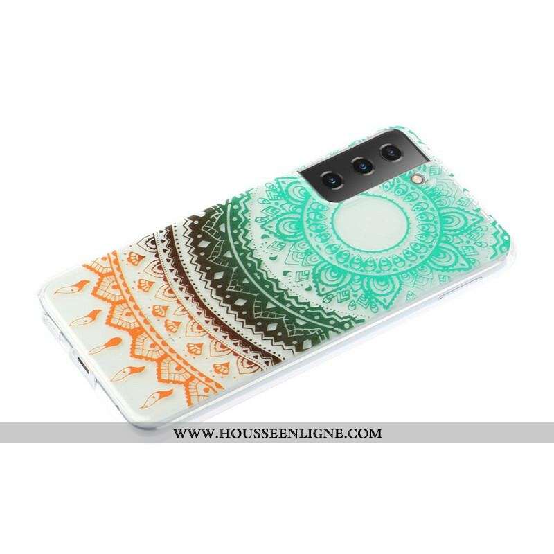 Coque Samsung Galaxy S21 5G Transparente Fleur Mandala