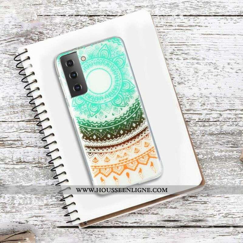 Coque Samsung Galaxy S21 5G Transparente Fleur Mandala