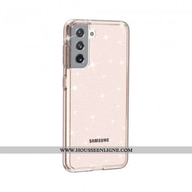 Coque Samsung Galaxy S21 5G Transparente Paillettes