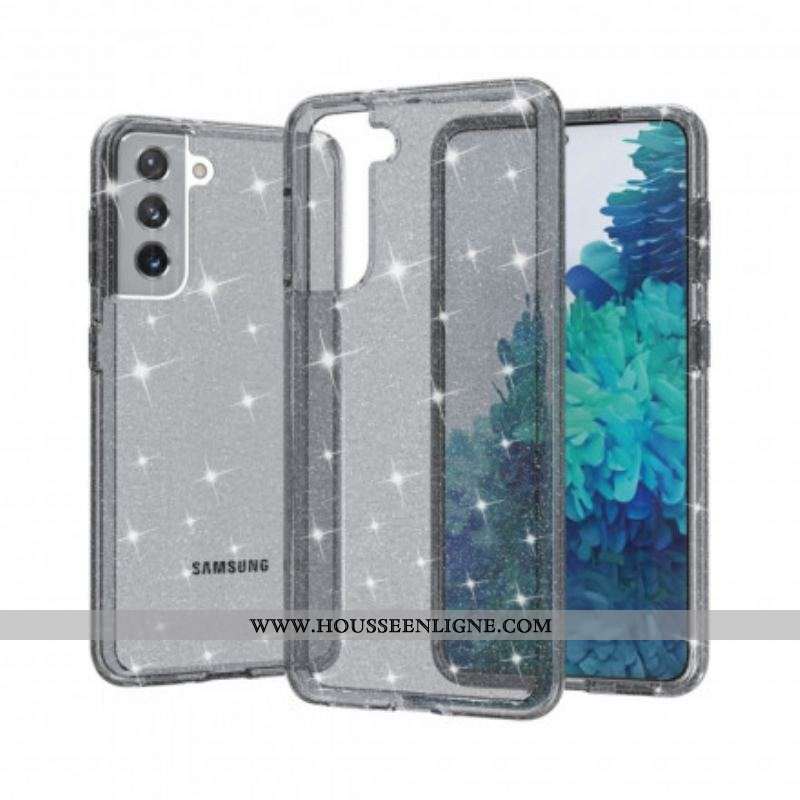 Coque Samsung Galaxy S21 5G Transparente Paillettes