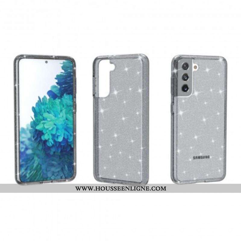 Coque Samsung Galaxy S21 5G Transparente Paillettes