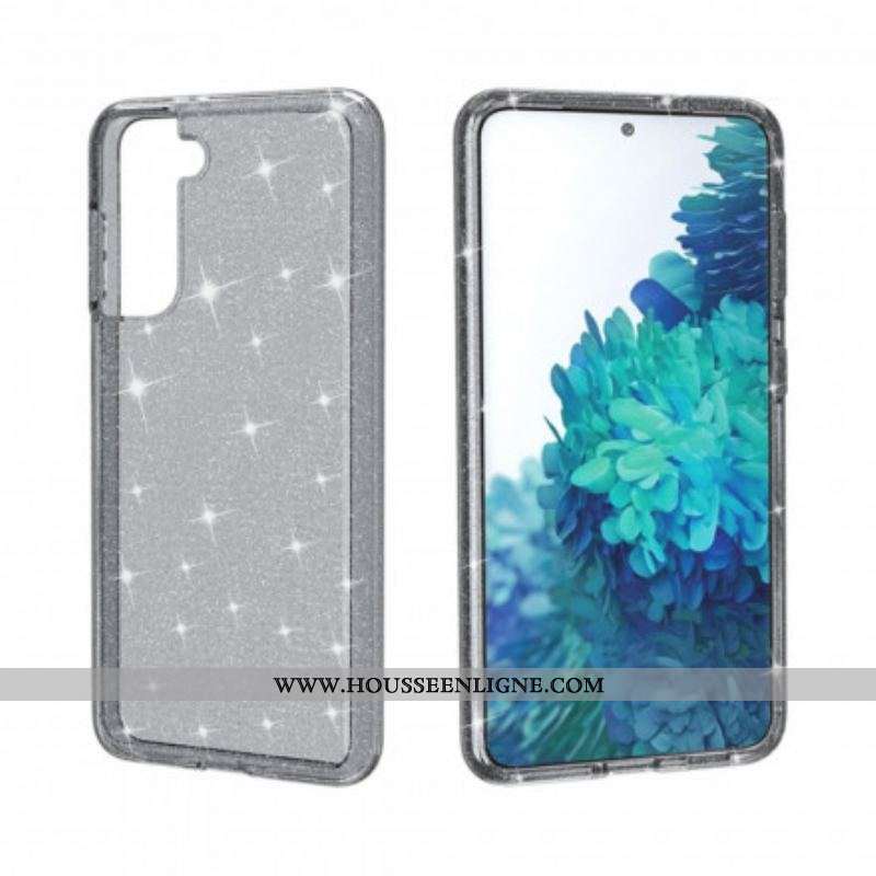 Coque Samsung Galaxy S21 5G Transparente Paillettes