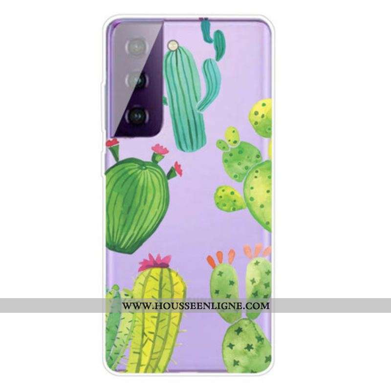 Coque Samsung Galaxy S21 FE Cactus Aquarelle