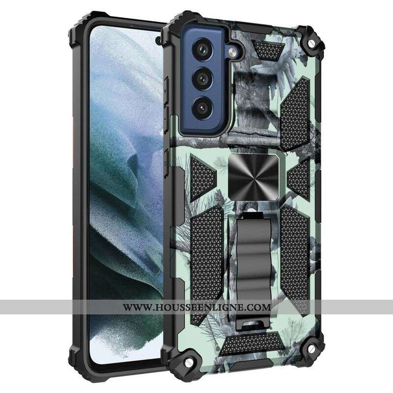 Coque Samsung Galaxy S21 FE Camouflage Support Amovible