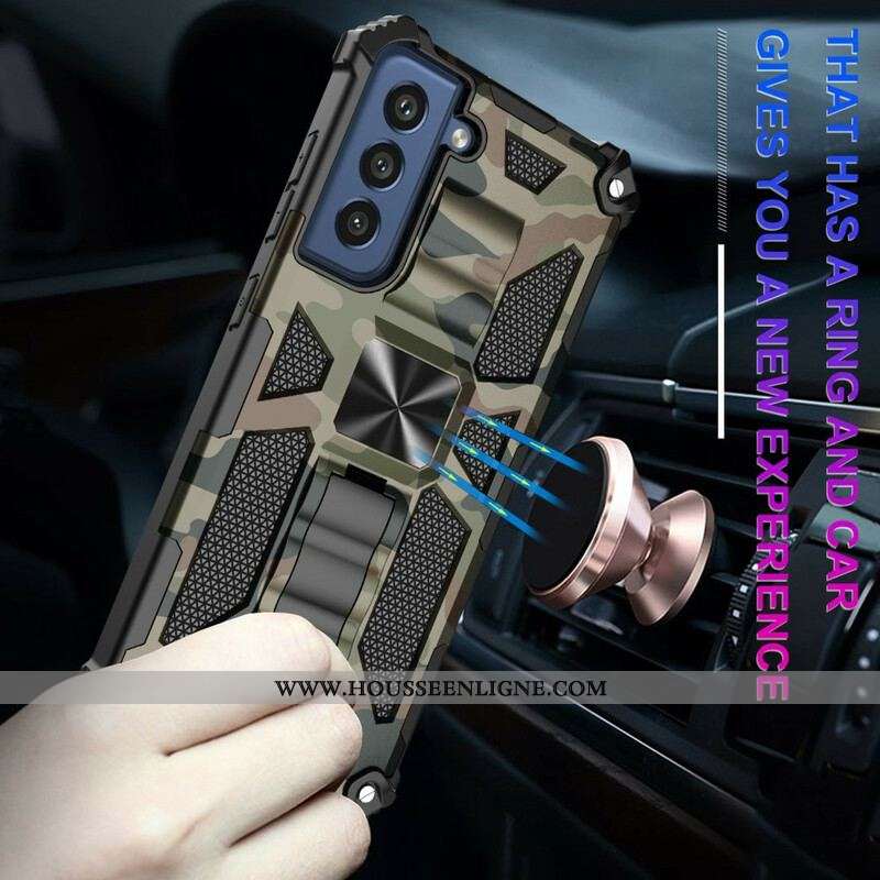 Coque Samsung Galaxy S21 FE Camouflage Support Amovible