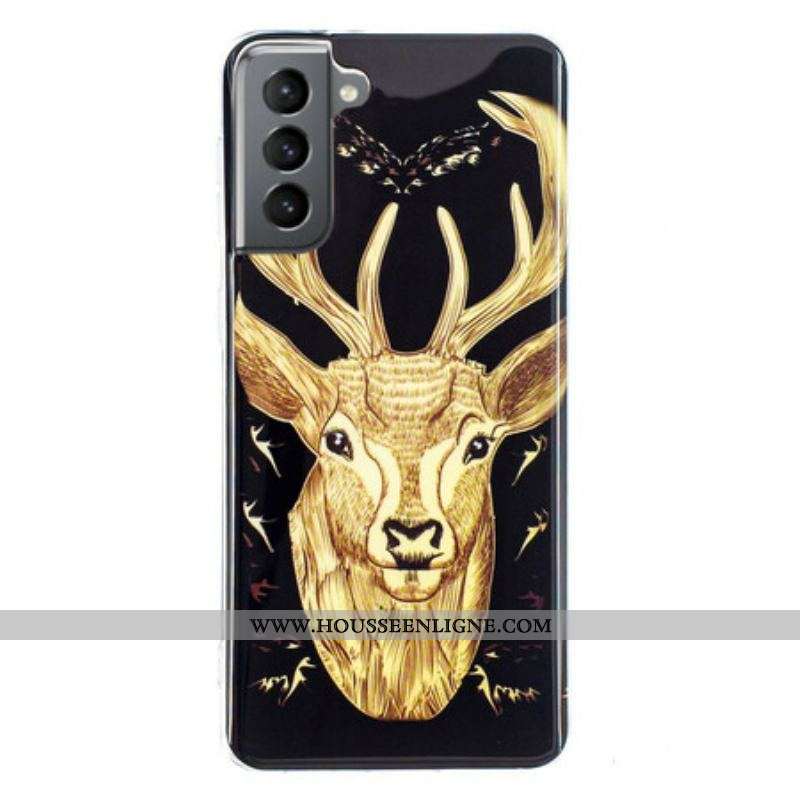Coque Samsung Galaxy S21 FE Cerf Majestueux Fluorescente