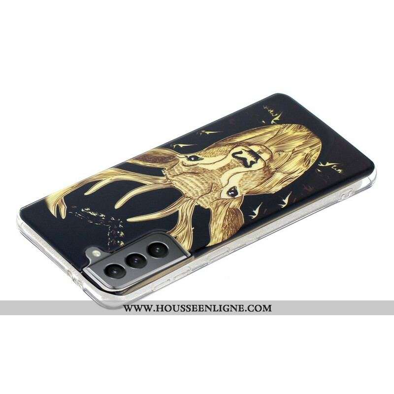 Coque Samsung Galaxy S21 FE Cerf Majestueux Fluorescente
