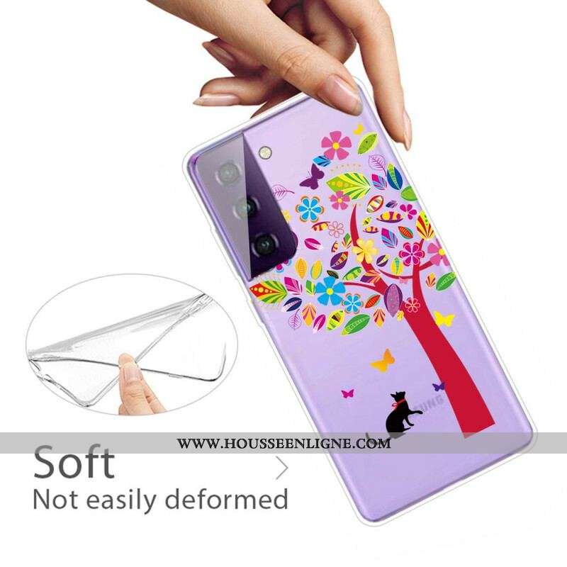Coque Samsung Galaxy S21 FE Chat sous l'Arbre