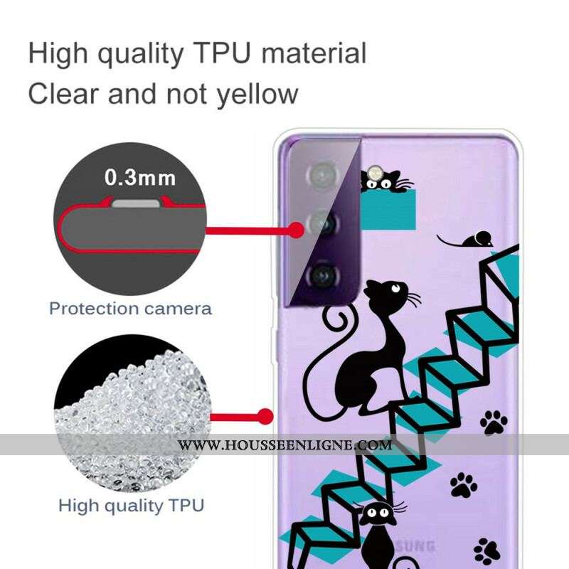 Coque Samsung Galaxy S21 FE Drôles de Chats