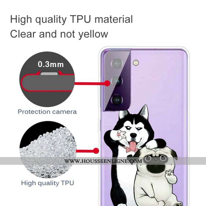 Coque Samsung Galaxy S21 FE Drôles de Chiens