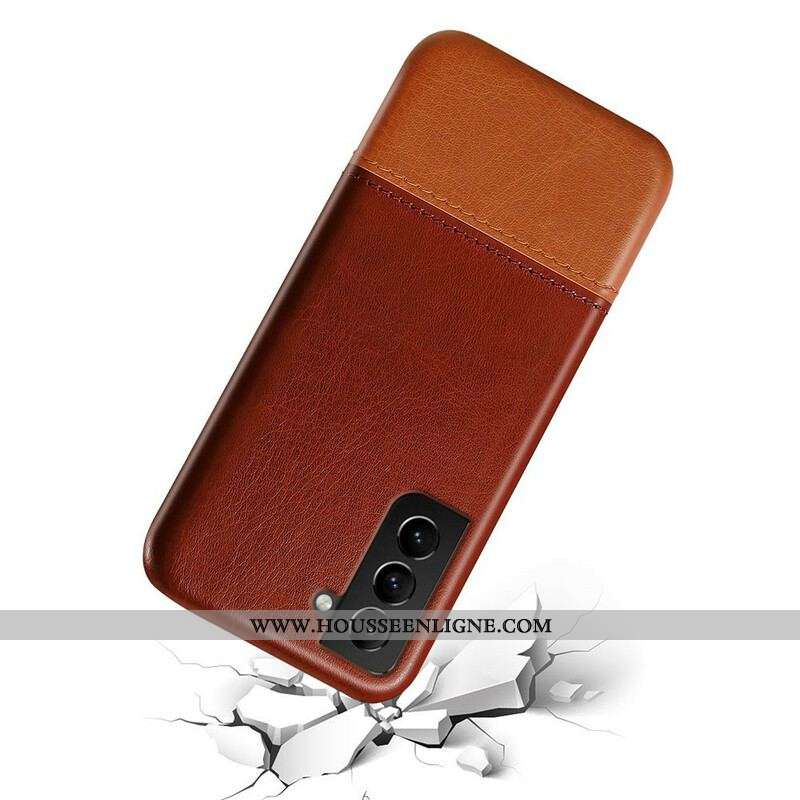 Coque Samsung Galaxy S21 FE Effet Cuir Bicolore KSQ