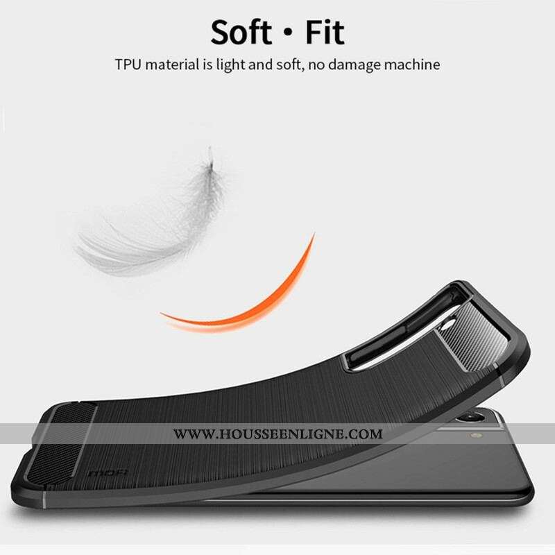 Coque Samsung Galaxy S21 FE Fibre Carbone Brossée MOFI