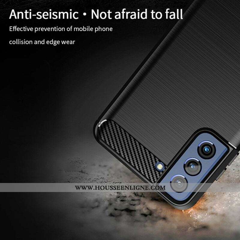 Coque Samsung Galaxy S21 FE Fibre Carbone Brossée MOFI