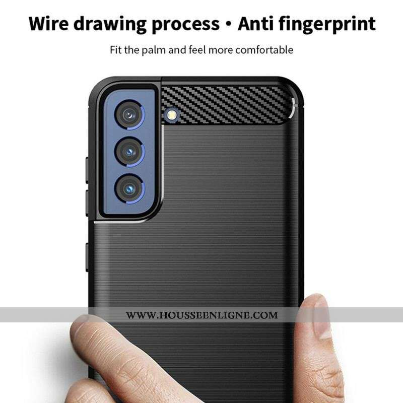 Coque Samsung Galaxy S21 FE Fibre Carbone Brossée MOFI