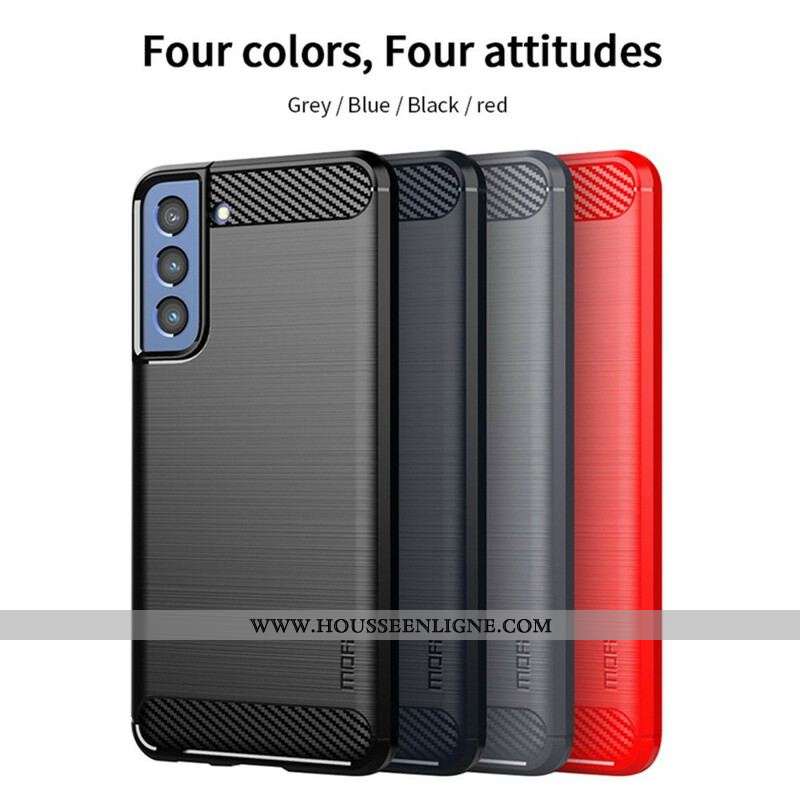 Coque Samsung Galaxy S21 FE Fibre Carbone Brossée MOFI