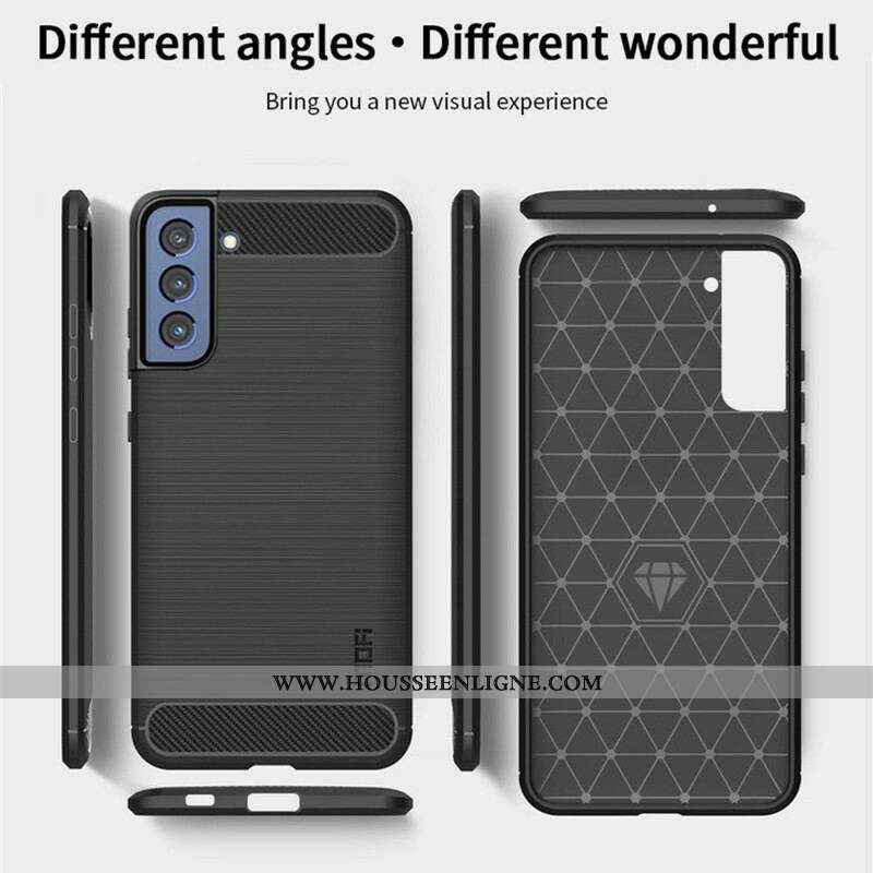 Coque Samsung Galaxy S21 FE Fibre Carbone Brossée MOFI