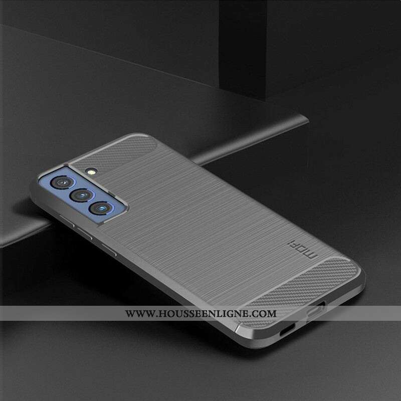 Coque Samsung Galaxy S21 FE Fibre Carbone Brossée MOFI