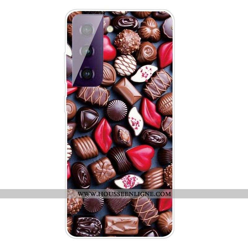 Coque Samsung Galaxy S21 FE Flexible Chocolat