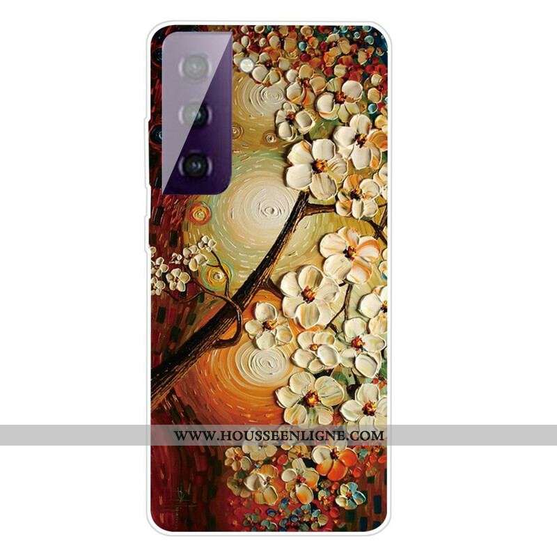 Coque Samsung Galaxy S21 FE Flexible Fleurs