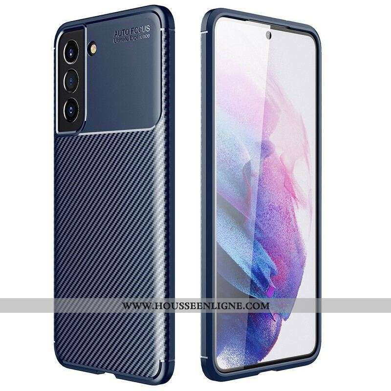 Coque Samsung Galaxy S21 FE Flexible Texture Fibre Carbone