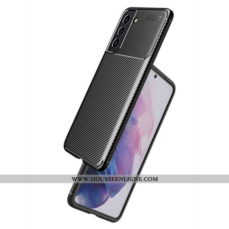 Coque Samsung Galaxy S21 FE Flexible Texture Fibre Carbone