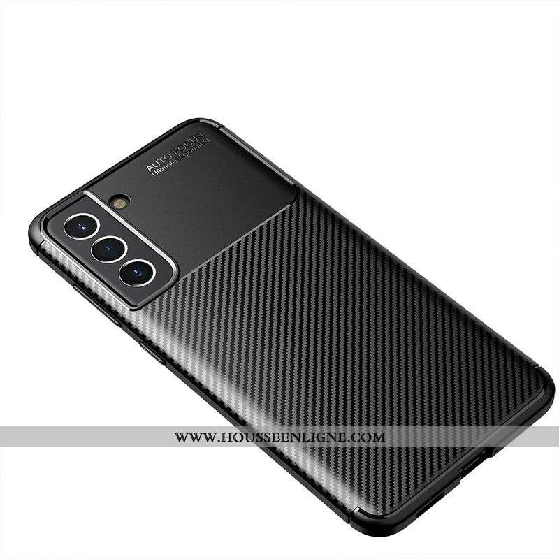 Coque Samsung Galaxy S21 FE Flexible Texture Fibre Carbone