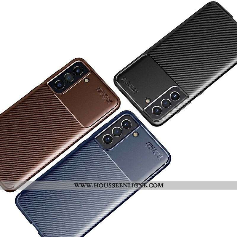Coque Samsung Galaxy S21 FE Flexible Texture Fibre Carbone