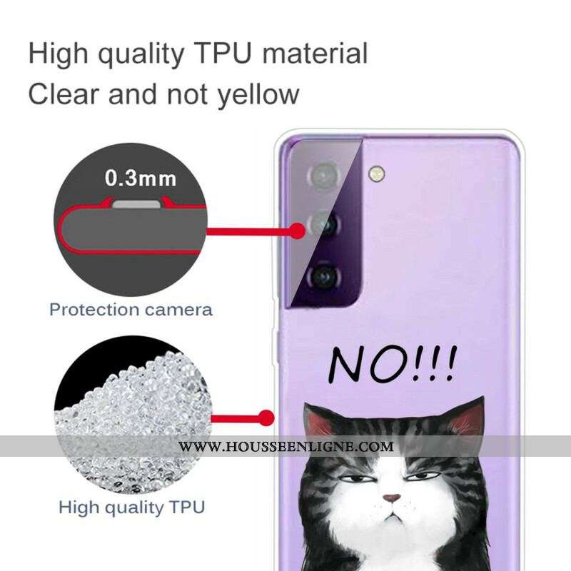 Coque Samsung Galaxy S21 FE Le Chat Qui Dit Non