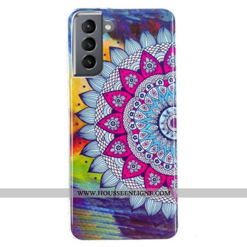 Coque Samsung Galaxy S21 FE Mandala Coloré Fluorescente