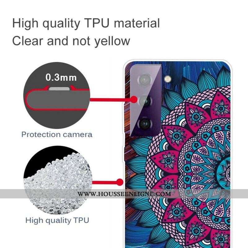 Coque Samsung Galaxy S21 FE Mandala Coloré