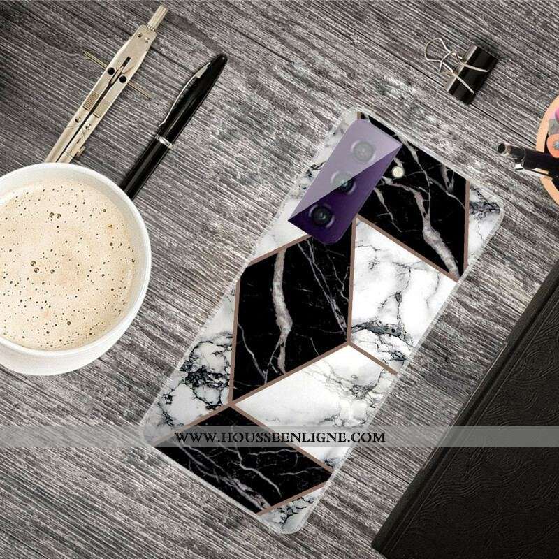 Coque Samsung Galaxy S21 FE Marbre Géométrique Décliné
