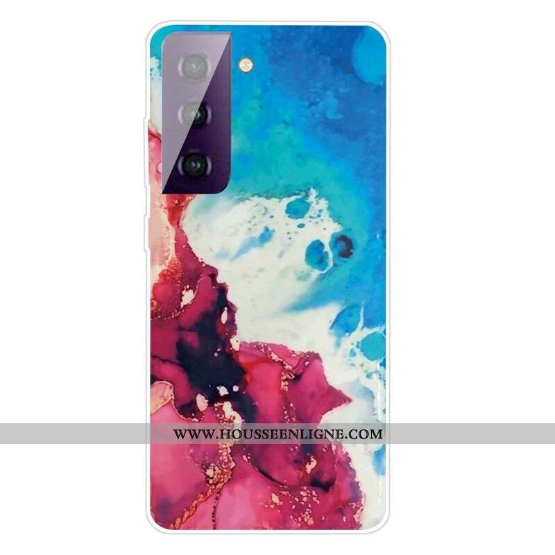 Coque Samsung Galaxy S21 FE Marbre Géométrique Variable