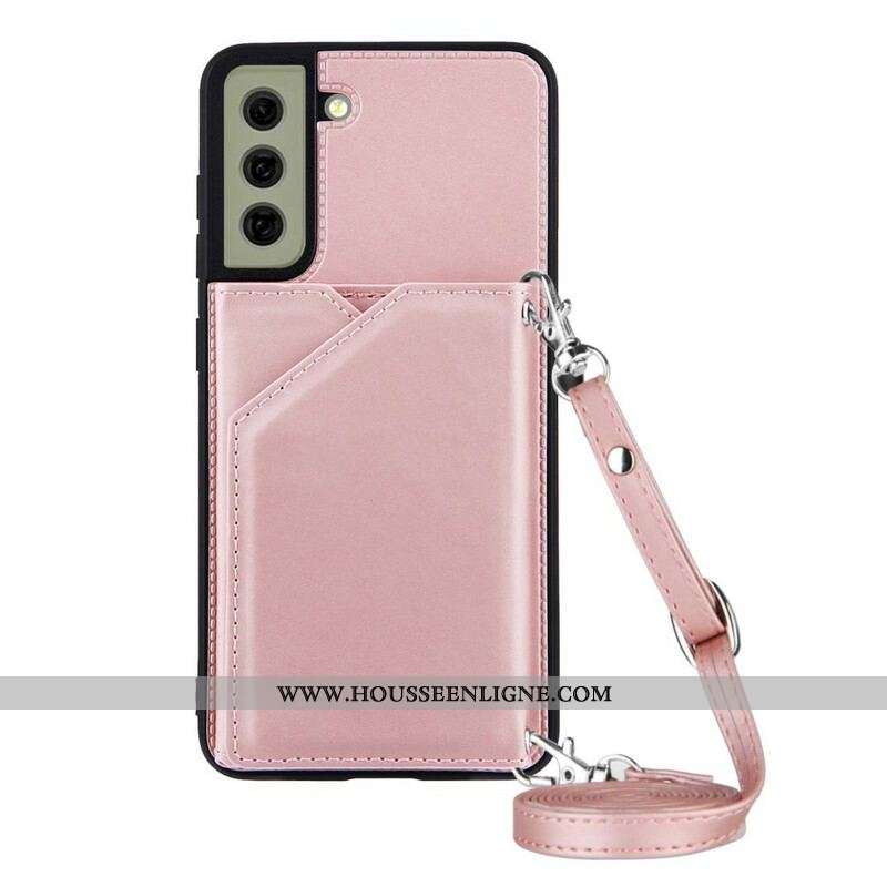Coque Samsung Galaxy S21 FE Multi-Cartes Support Mains libres et Lanière