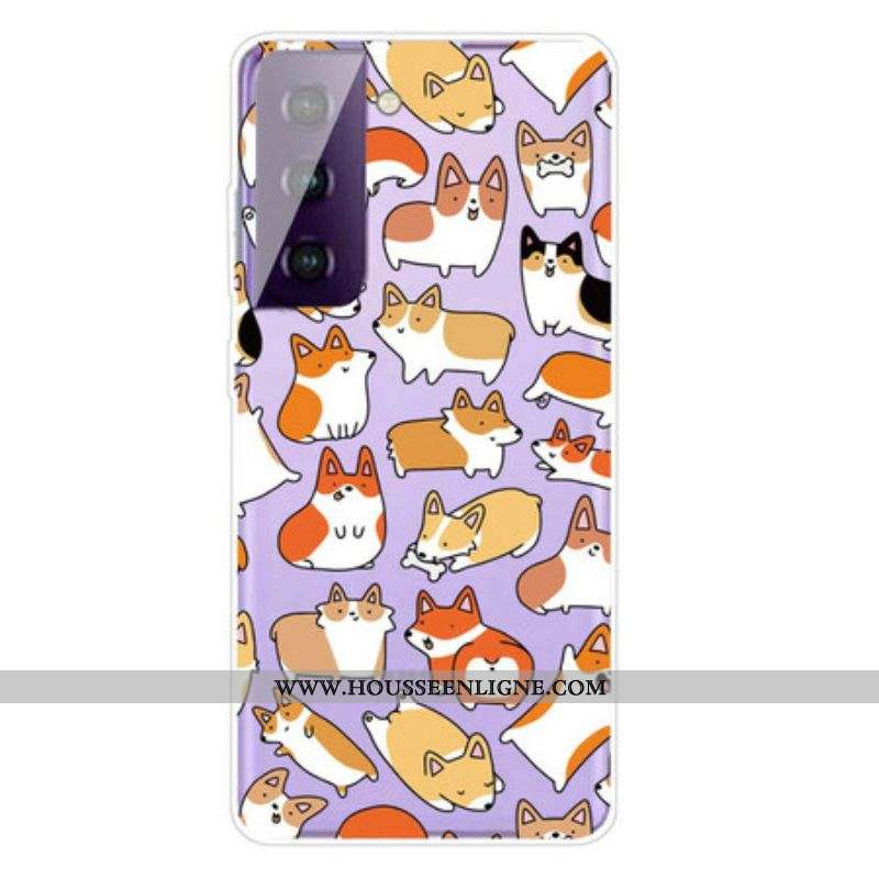 Coque Samsung Galaxy S21 FE Multiples Chiens