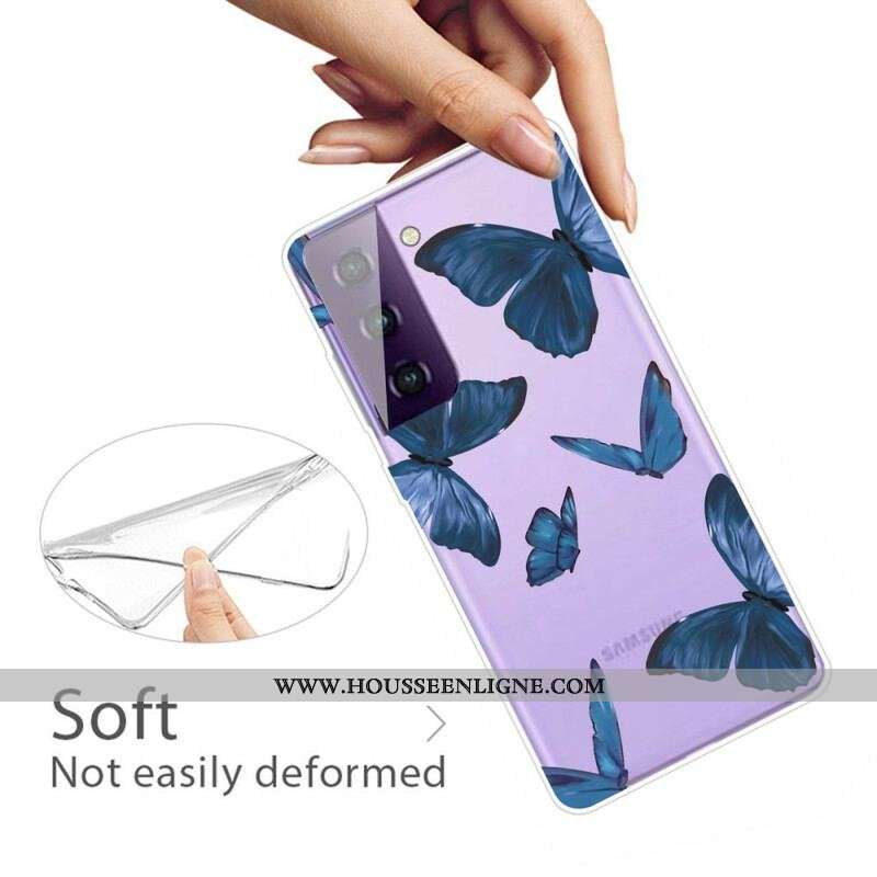 Coque Samsung Galaxy S21 FE Papillons Sauvages