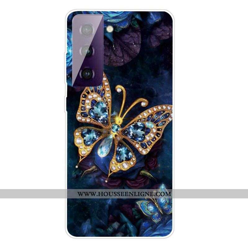 Coque Samsung Galaxy S21 FE Papillons Variés