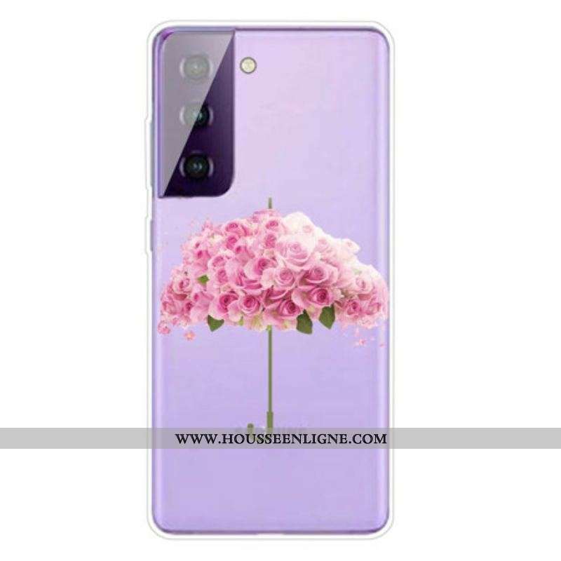 Coque Samsung Galaxy S21 FE Parapluie en Roses