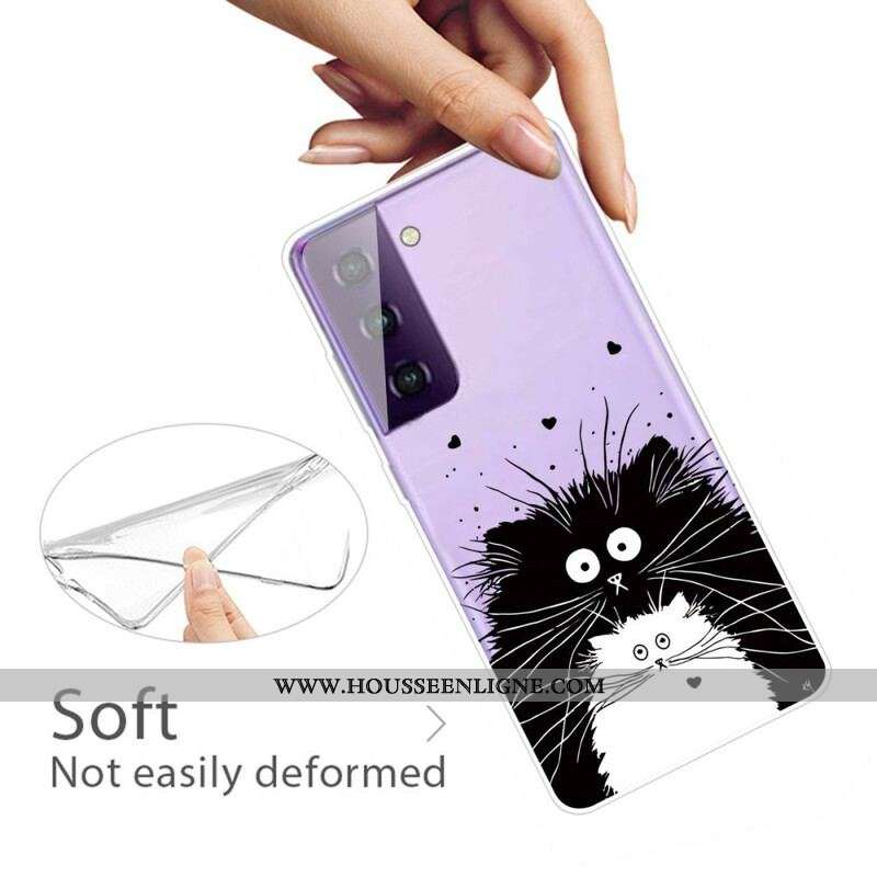 Coque Samsung Galaxy S21 FE Regarde les Chats
