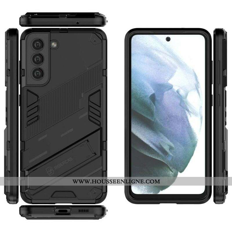 Coque Samsung Galaxy S21 FE Support Amovible Deux Positions Mains Libres