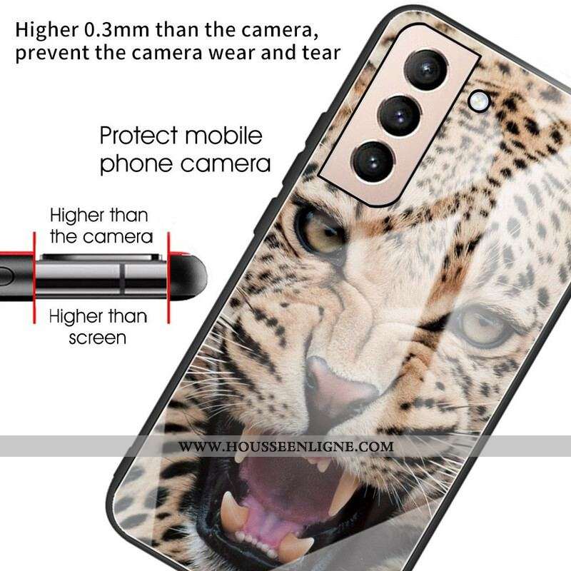 Coque Samsung Galaxy S21 FE Verre Trempé Léopard