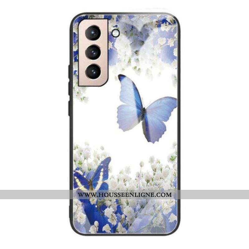 Coque Samsung Galaxy S21 FE Verre Trempé Papillons Design