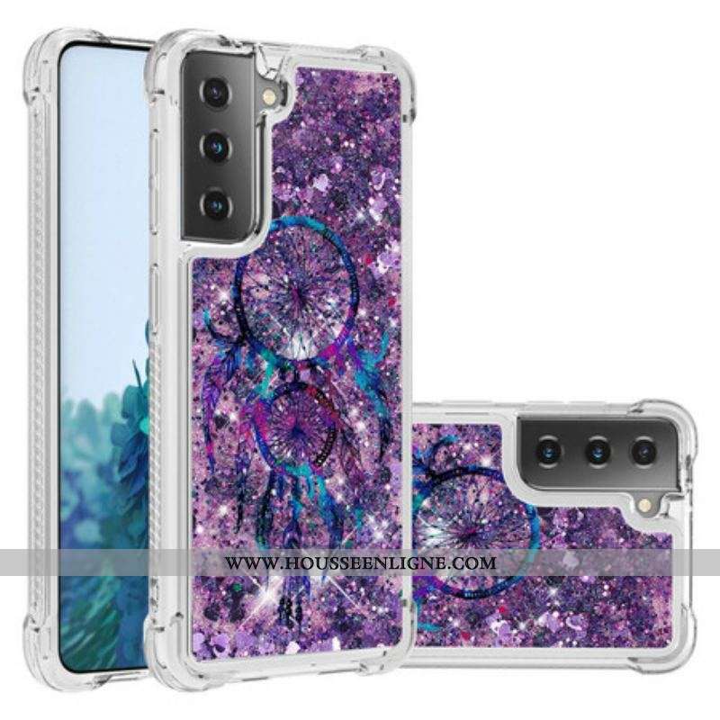 Coque Samsung Galaxy S21 Plus 5G Attrape Rêves Paillettes