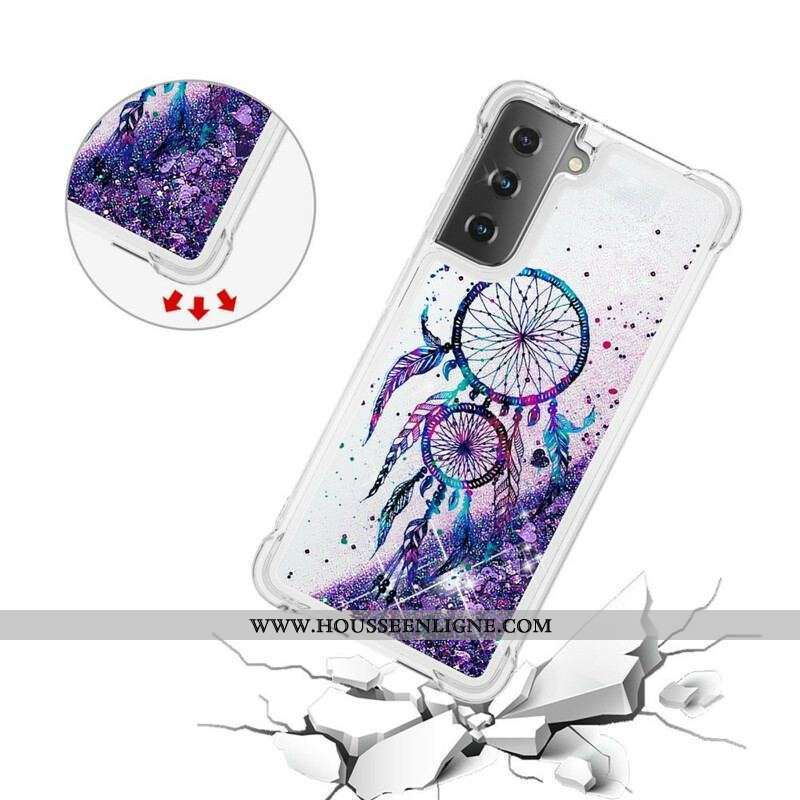 Coque Samsung Galaxy S21 Plus 5G Attrape Rêves Paillettes