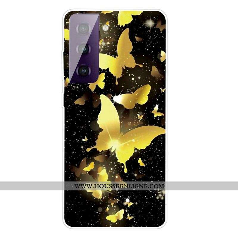 Coque Samsung Galaxy S21 Plus 5G Beaux Papillons Papillons