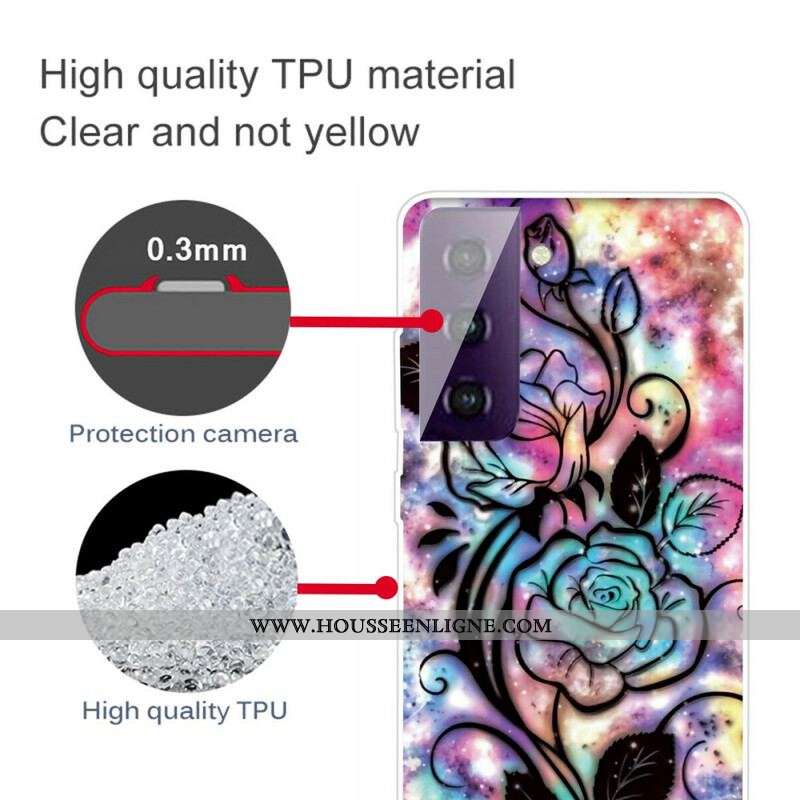 Coque Samsung Galaxy S21 Plus 5G Fleur Graphique